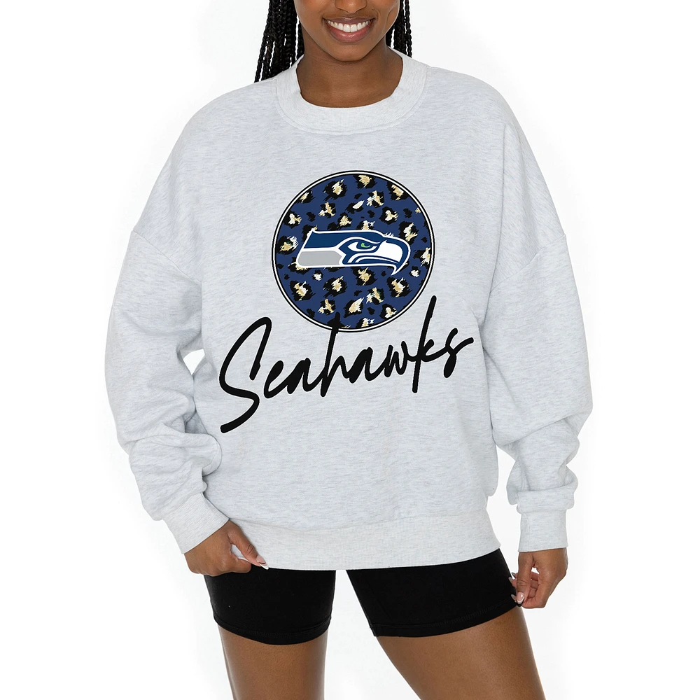 Unisex Gameday Couture Ash Seattle Seahawks Going Wild Premium Fleece Pullover Sweatshirt