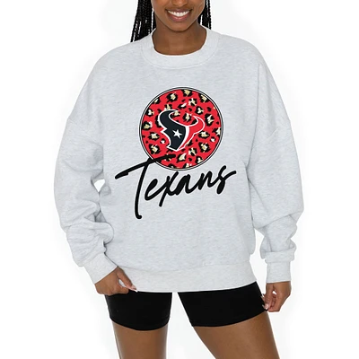 Unisex Gameday Couture Ash Houston Texans Going Wild Premium Fleece Pullover Sweatshirt
