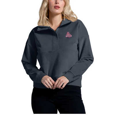Women's League Collegiate Wear Navy American University Eagles Stretch Cord Half-Zip Sweatshirt