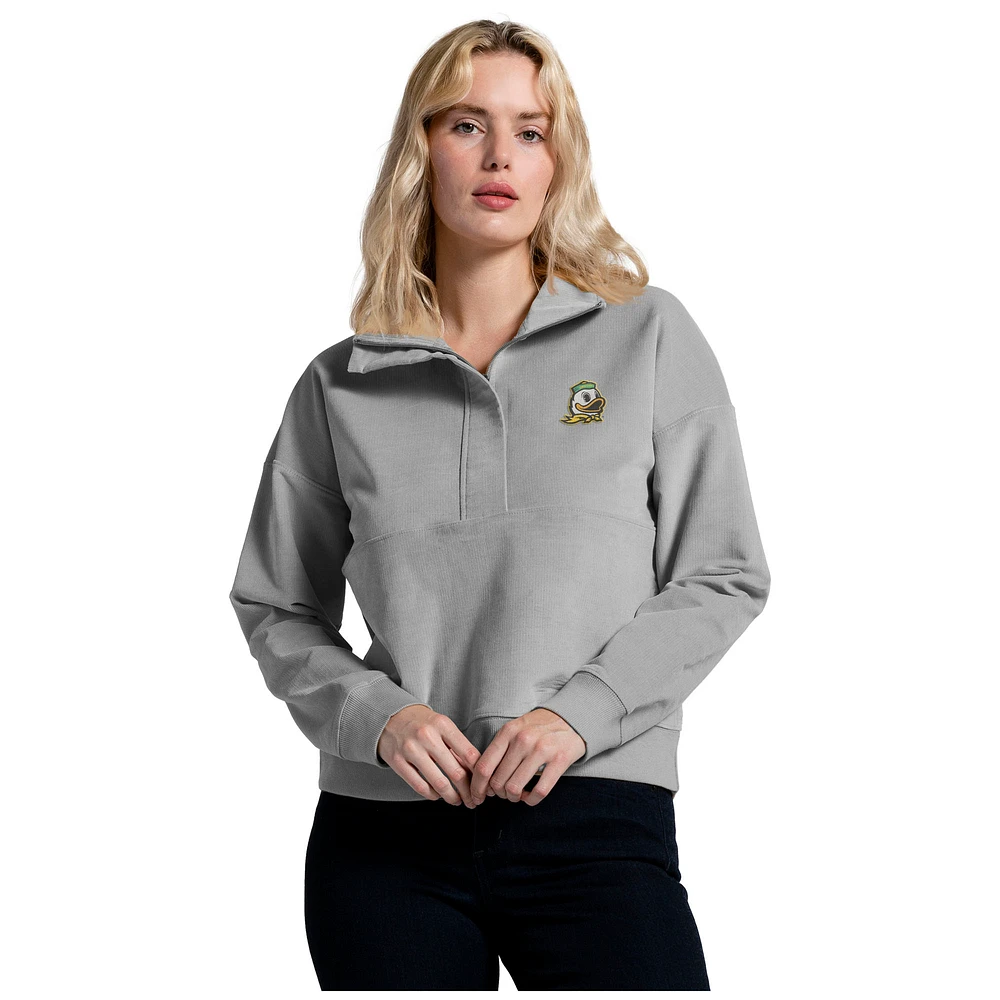 Women's League Collegiate Wear Gray Oregon Ducks Half-Zip Sweatshirt