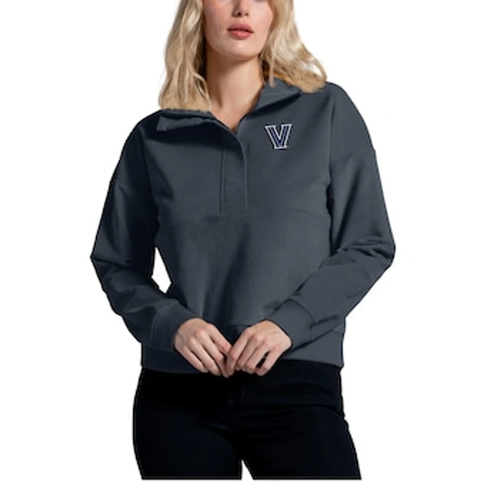 Women's League Collegiate Wear Navy Villanova Wildcats Stretch Cord Half-Zip Sweatshirt
