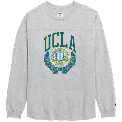 Women's Ash UCLA Bruins League Collegiate Wear Throwback Oversized Long Sleeve T-Shirt