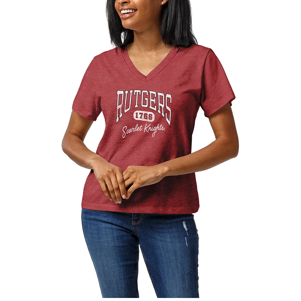 Women's League Collegiate Wear Scarlet Rutgers Knights Intramural Boyfriend V-Neck T-Shirt