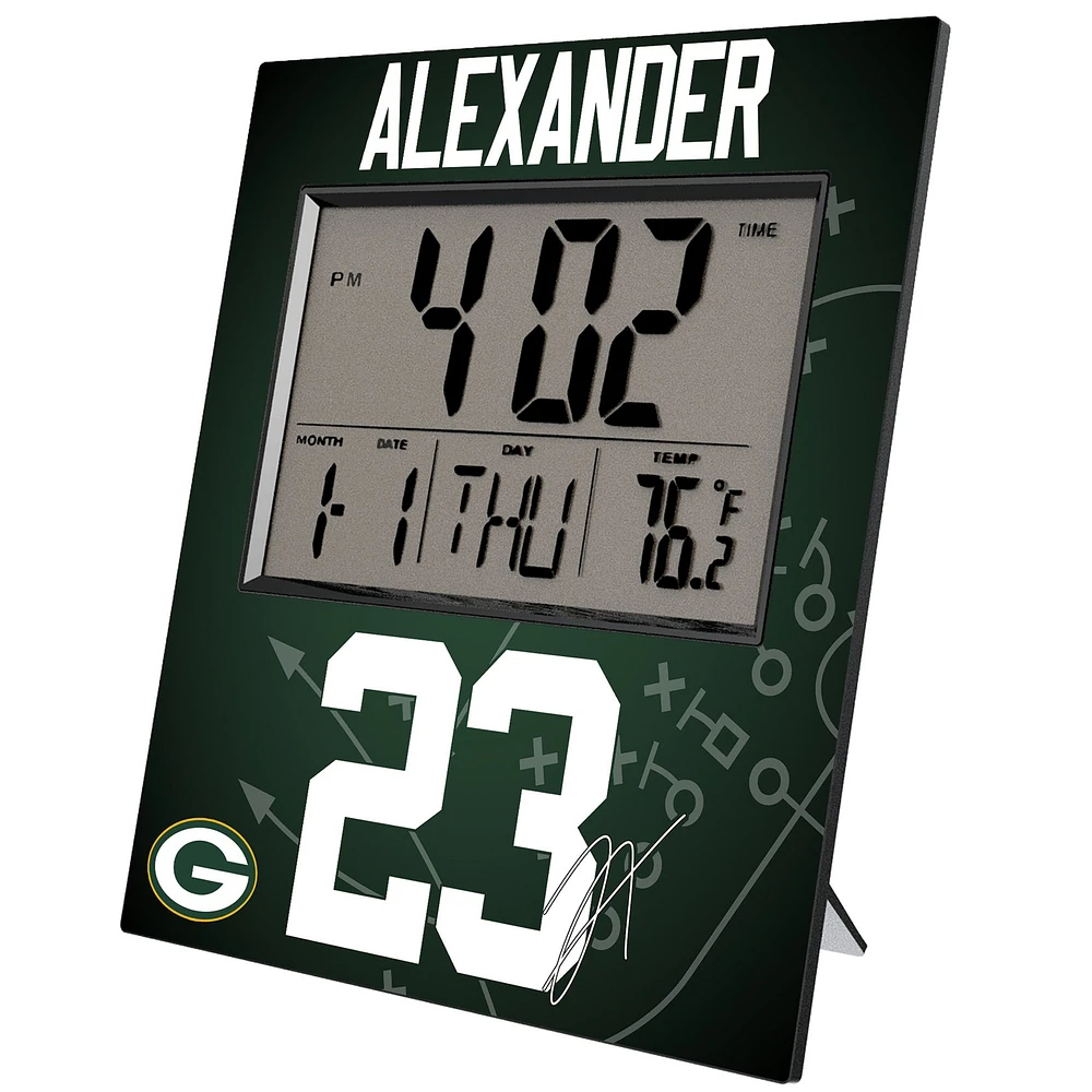 Keyscaper Jaire Alexander Green Bay Packers Digital Desk & Wall Clock