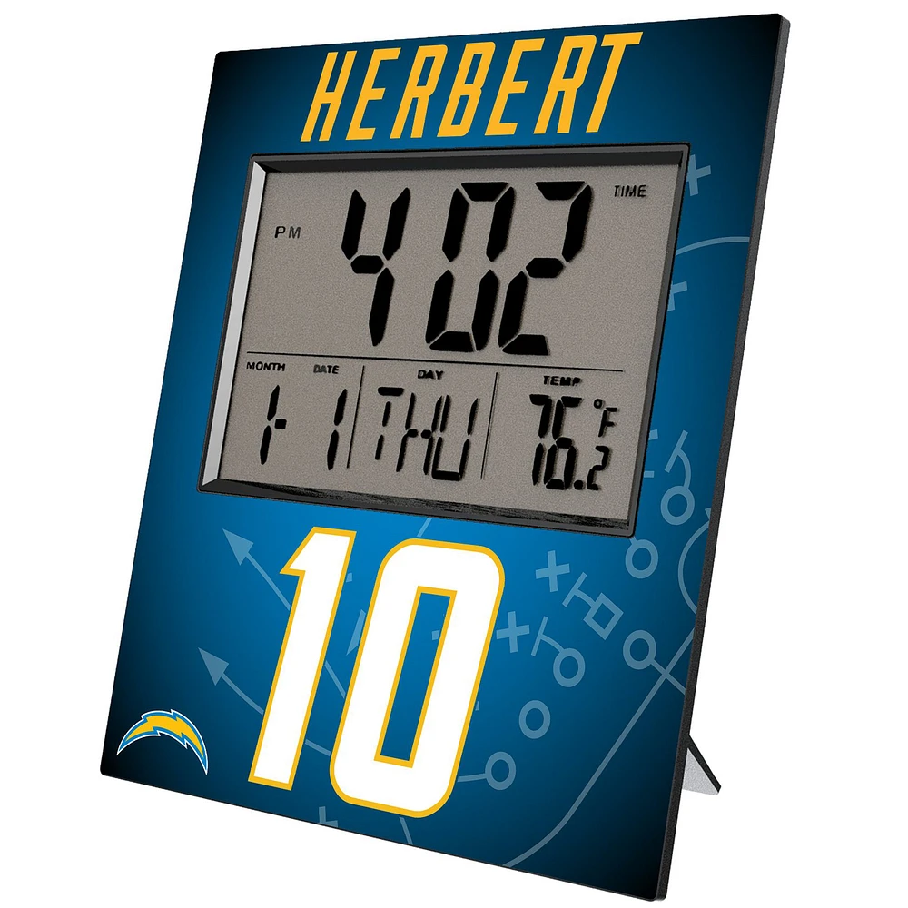 Keyscaper Justin Herbert Los Angeles Chargers Digital Desk & Wall Clock