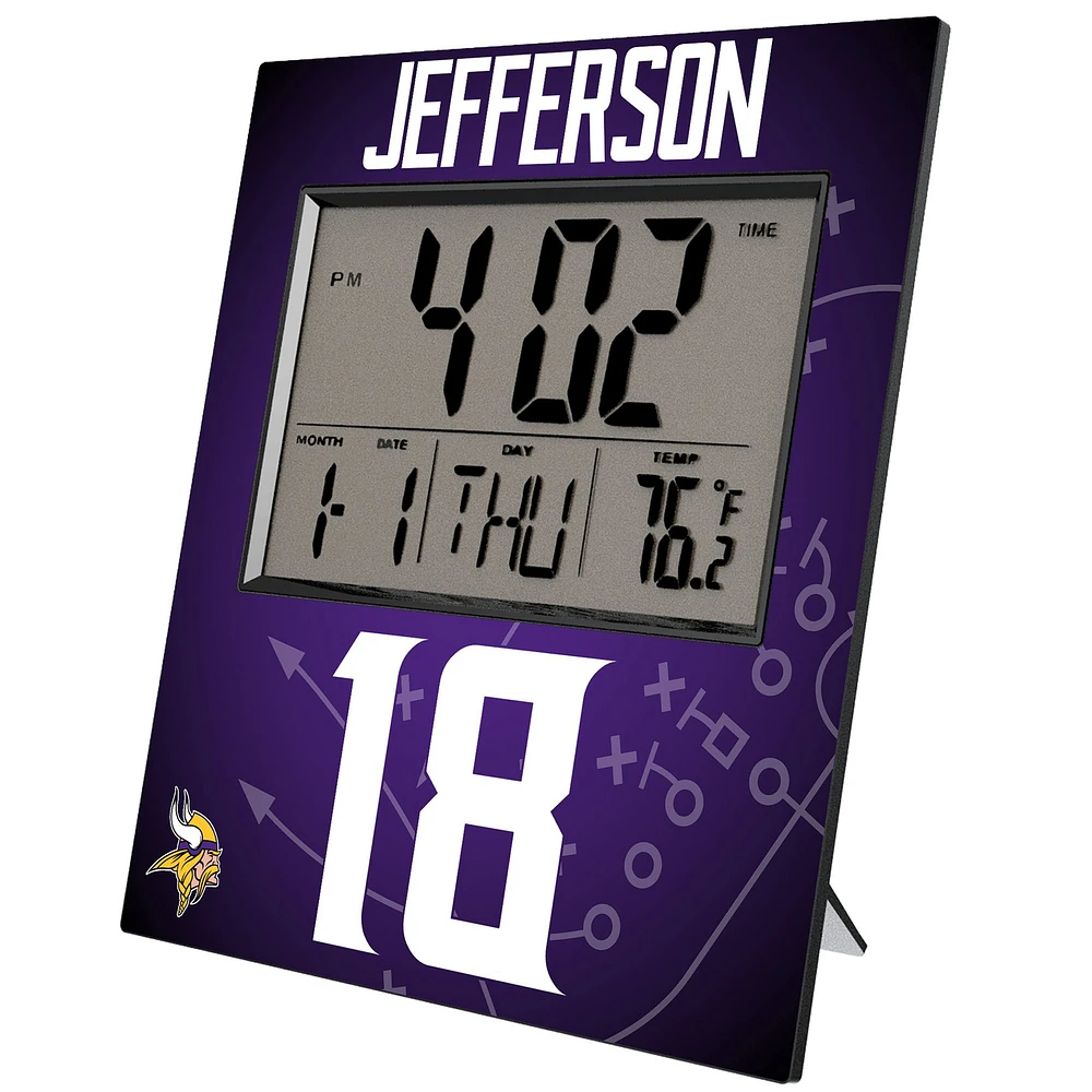 Keyscaper Justin Jefferson Minnesota Vikings Digital Desk & Wall Clock