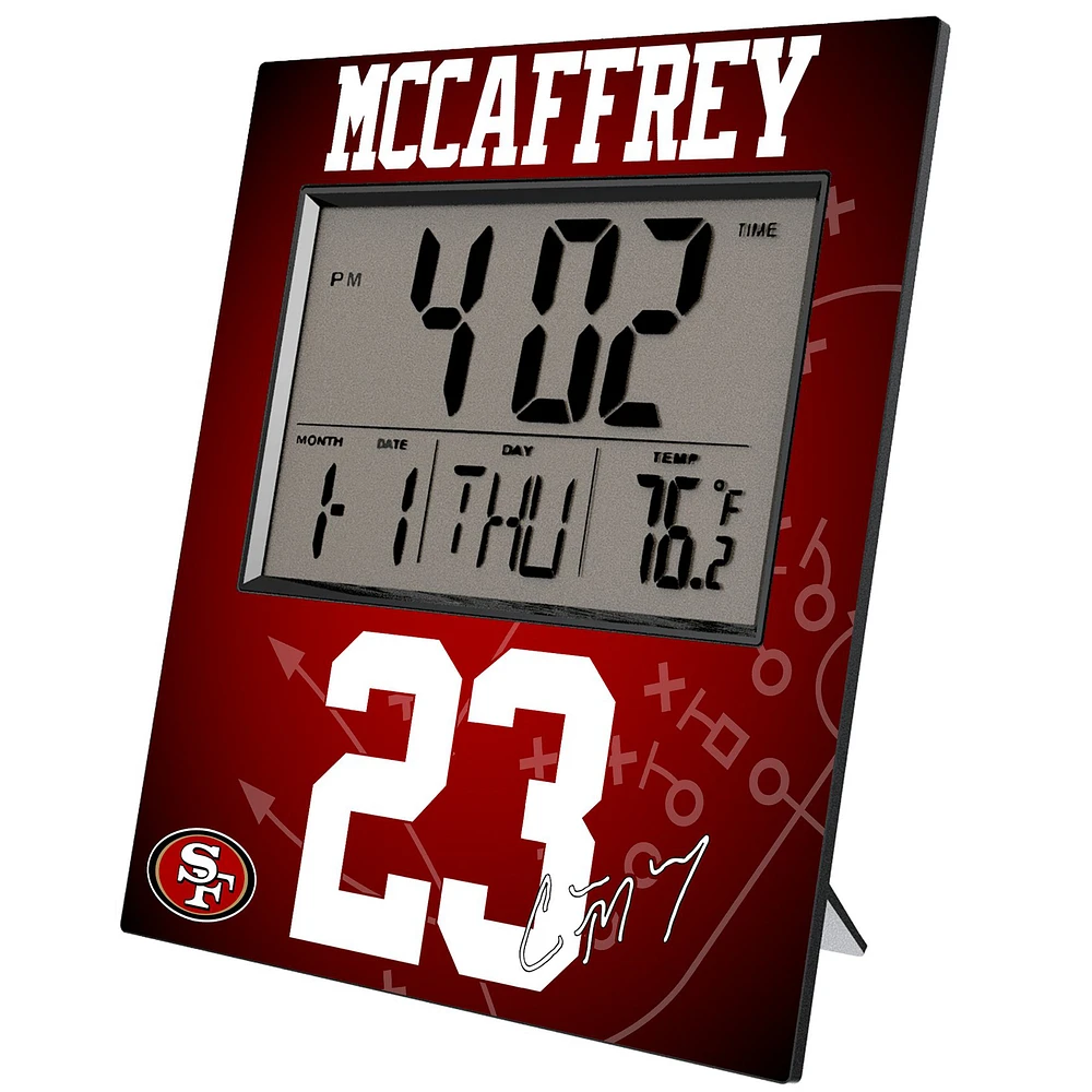 Keyscaper Christian McCaffrey San Francisco 49ers Digital Desk & Wall Clock