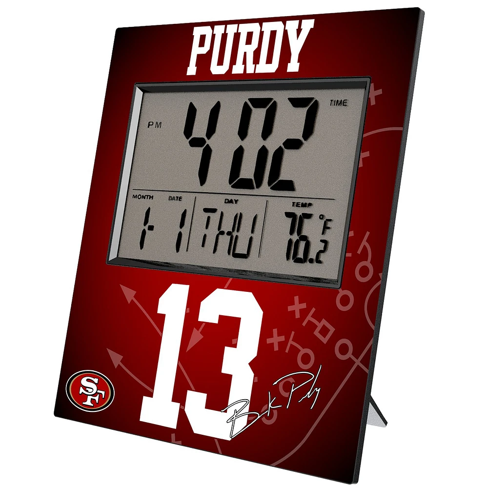 Keyscaper Brock Purdy San Francisco 49ers Digital Desk & Wall Clock