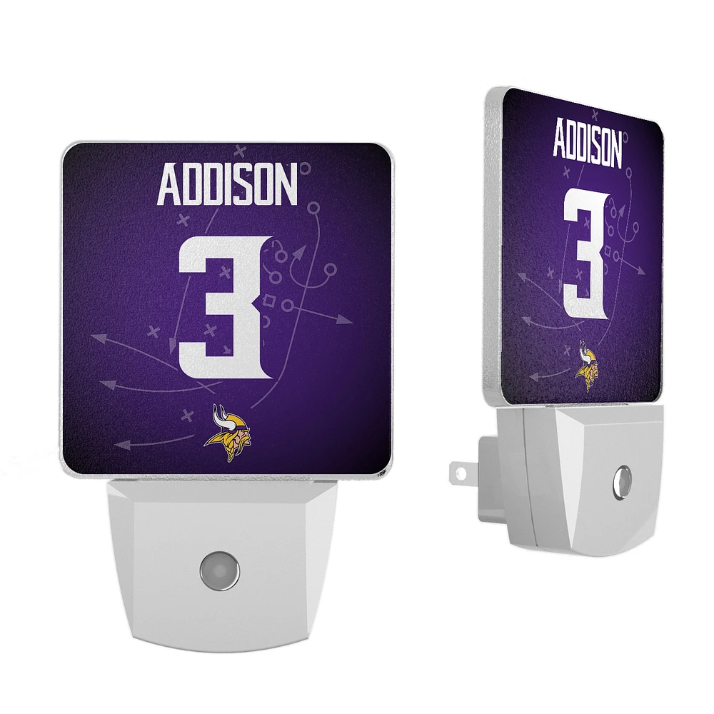 Keyscaper Jordan Addison Minnesota Vikings Nightlight 2-Pack