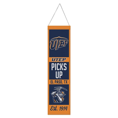 WinCraft UTEP Miners 8" x 32" Wool Evolution Banner