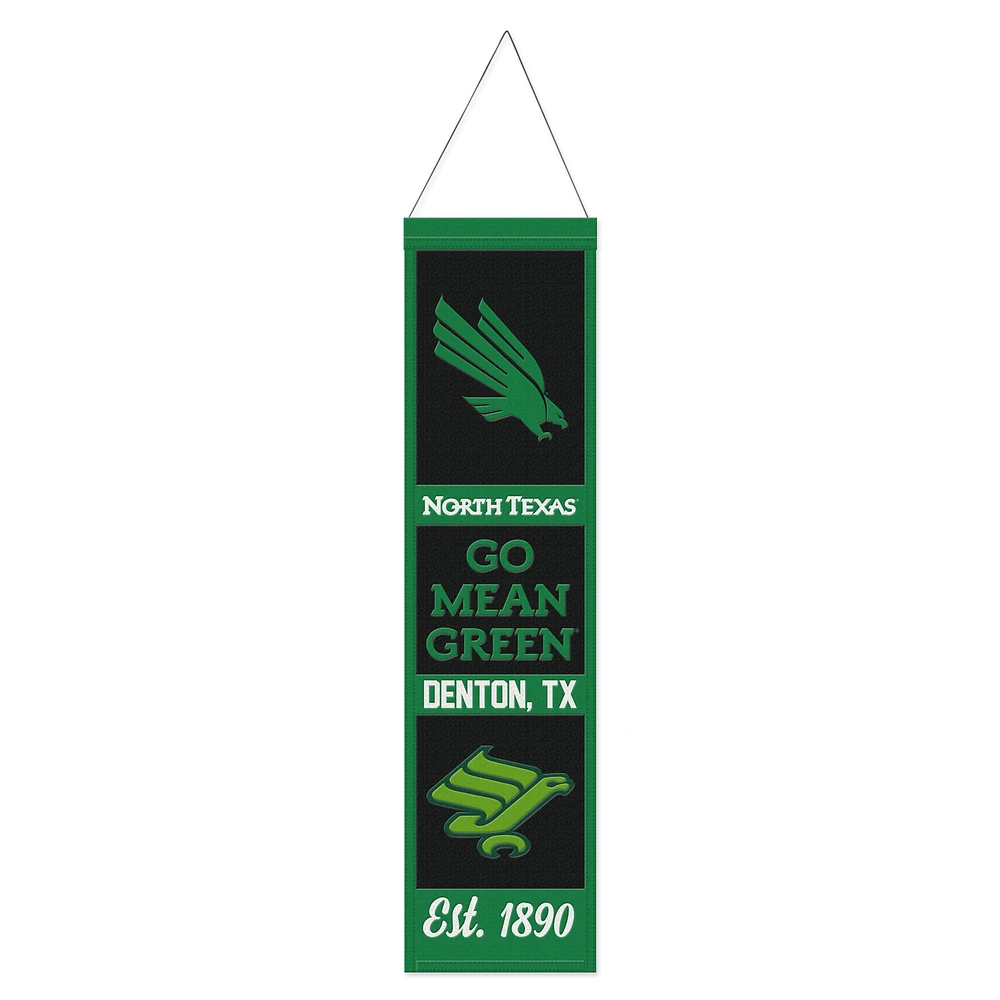 WinCraft North Texas Mean Green 8" x 32" Wool Evolution Banner