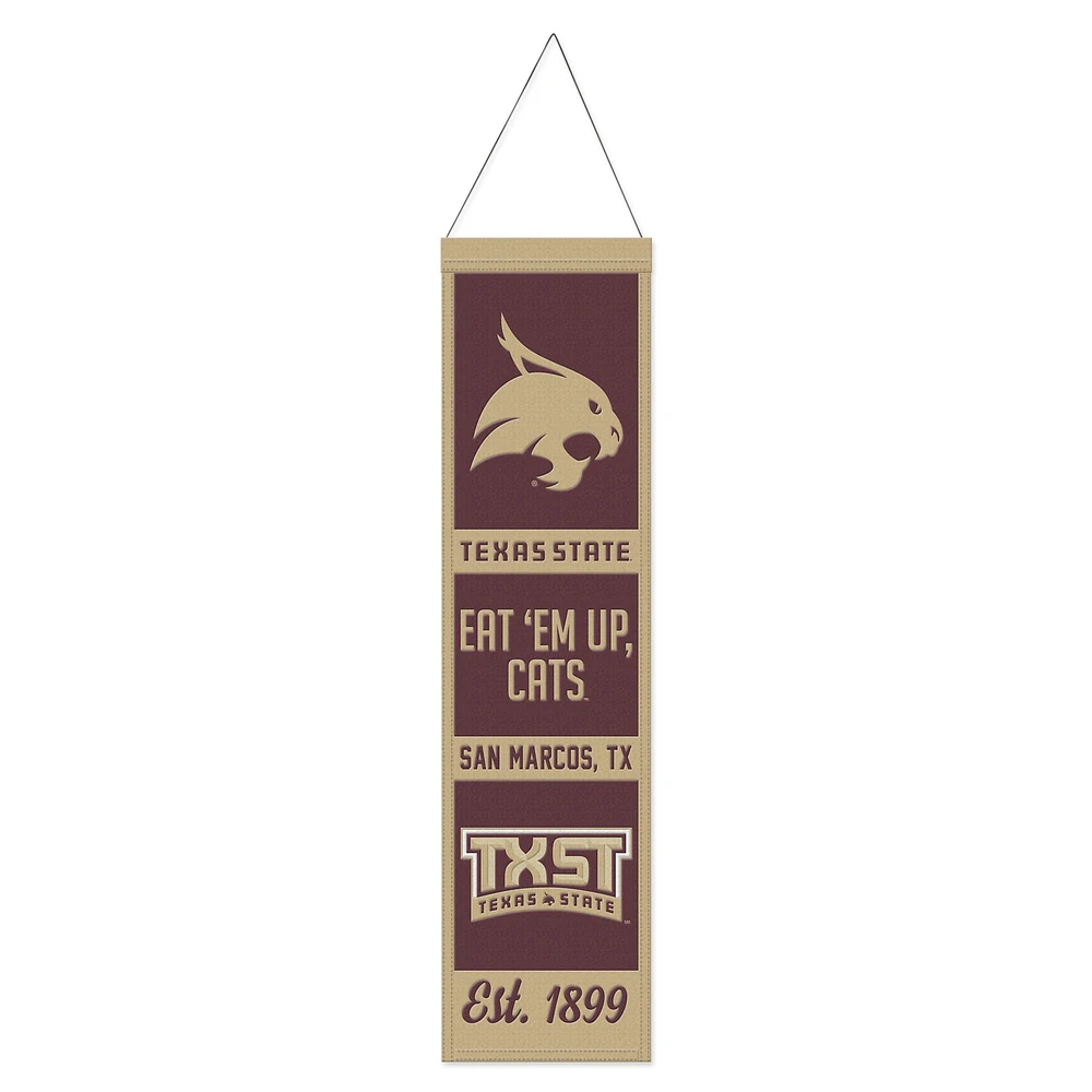 WinCraft Texas State Bobcats 8" x 32" Wool Evolution Banner
