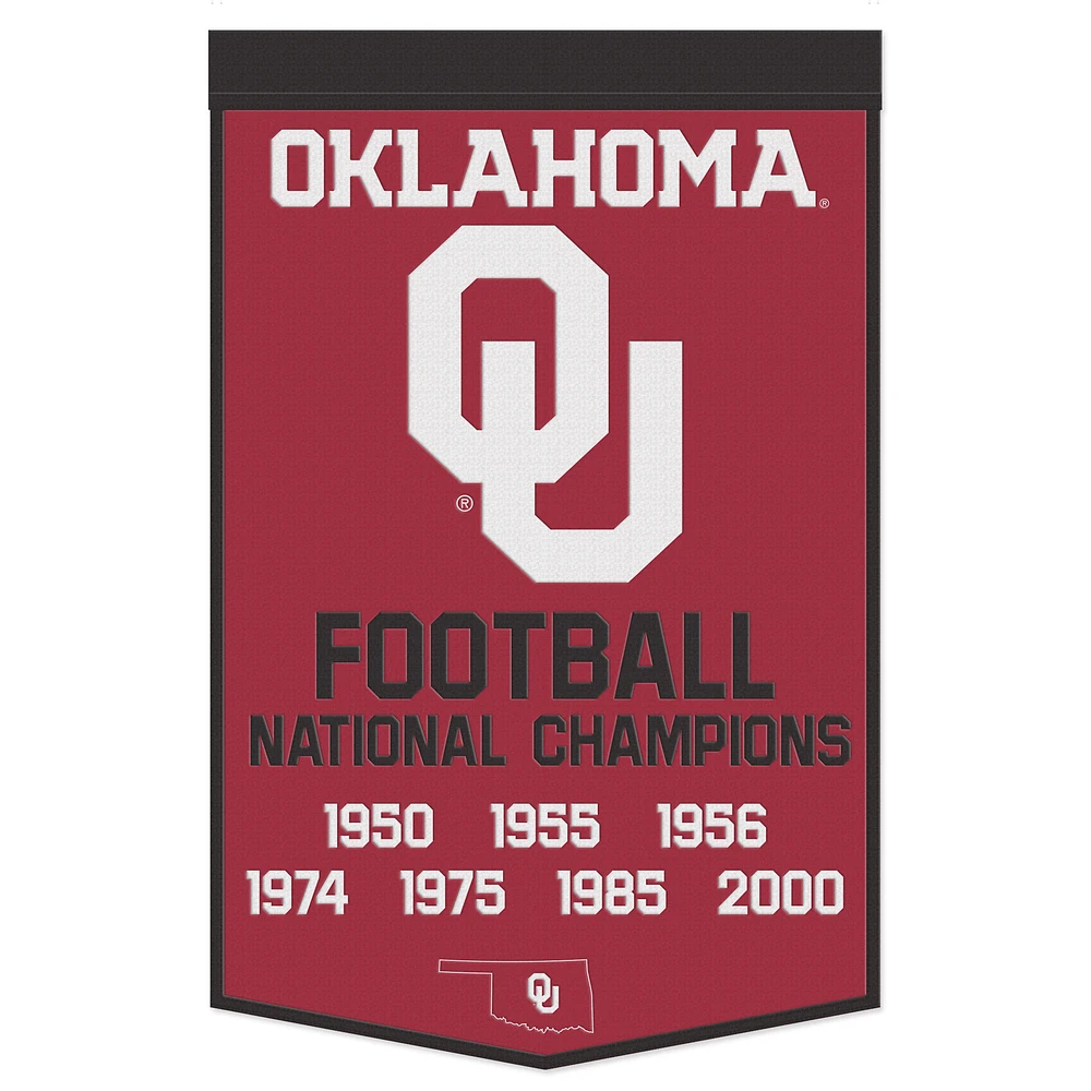 WinCraft Oklahoma Sooners 24" x 38" Wool Championship Banner