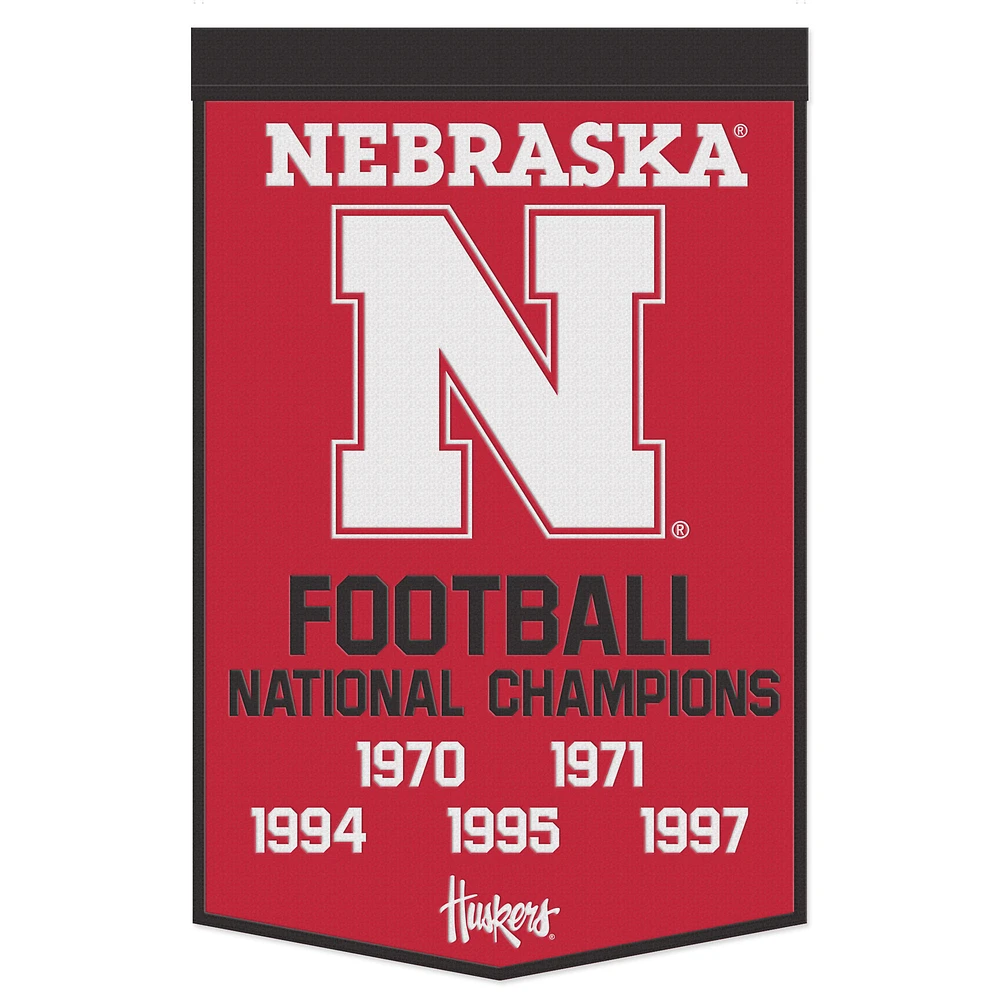 WinCraft Nebraska Huskers 24" x 38" Wool Championship Banner