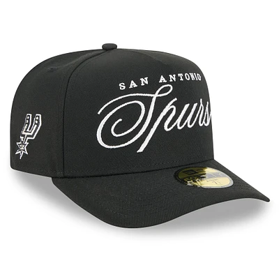 Men's New Era Black San Antonio Spurs 2025 NBA Draft A-Frame 59FIFTY Fitted Hat