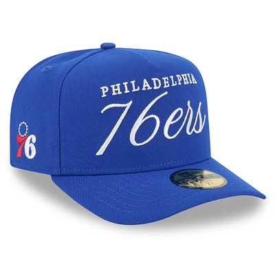 Men's New Era Royal Philadelphia 76ers 2025 NBA Draft A-Frame 59FIFTY Fitted Hat