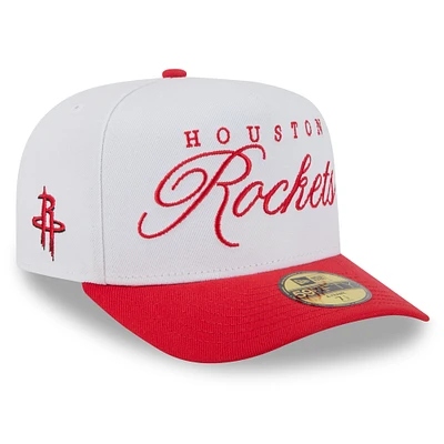 Men's New Era White/Red Houston Rockets 2025 NBA Draft A-Frame 59FIFTY Fitted Hat