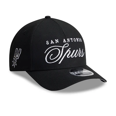 Men's New Era Black San Antonio Spurs 2025 NBA Draft M-Crown A-Frame 9FORTY Adjustable Hat