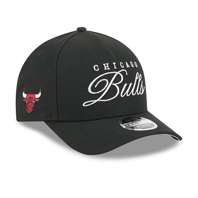 Men's New Era Black Chicago Bulls 2025 NBA Draft M-Crown A-Frame 9FORTY Adjustable Hat
