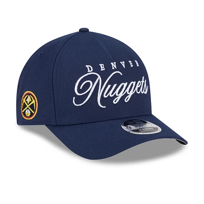 Men's New Era Navy Denver Nuggets 2025 NBA Draft M-Crown A-Frame 9FORTY Adjustable Hat