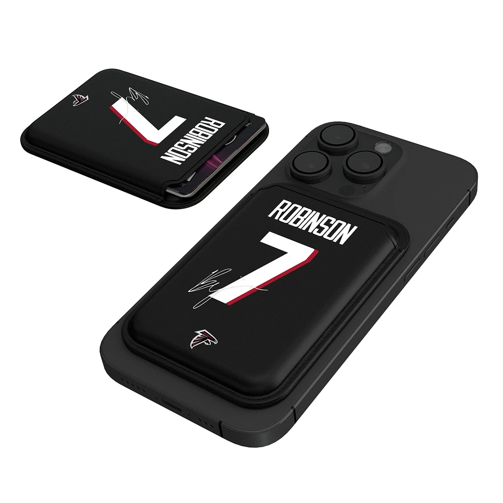 Keyscaper Bijan Robinson Black Atlanta Falcons Magnetic Credit Card Wallet