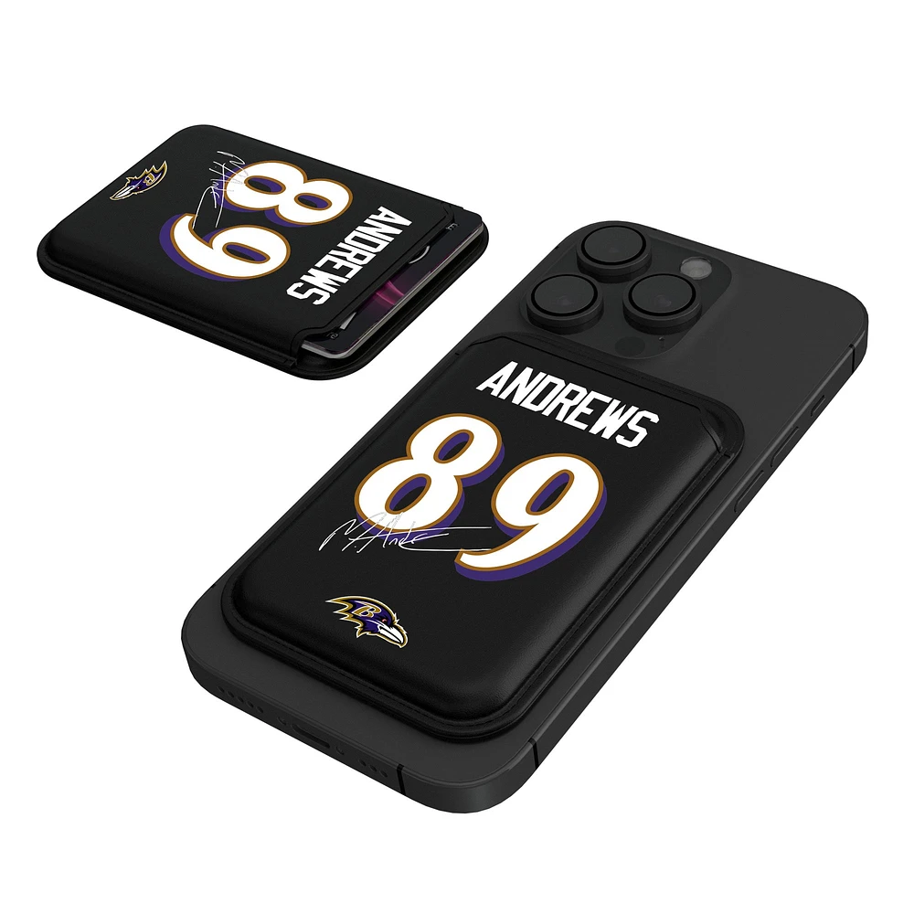 Keyscaper Mark Andrews Black Baltimore Ravens Magnetic Credit Card Wallet