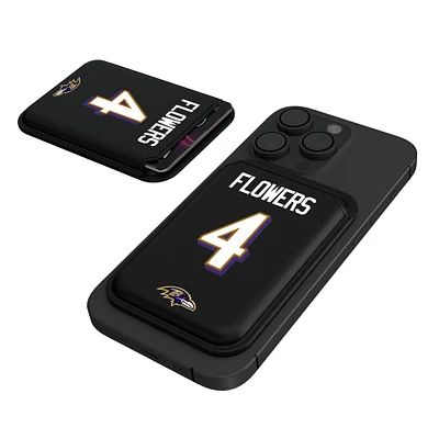 Keyscaper Zay Flowers Black Baltimore Ravens Magnetic Credit Card Wallet