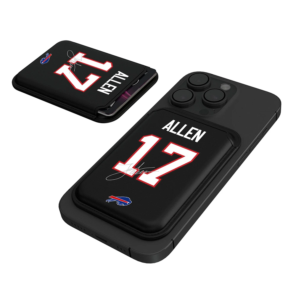 Keyscaper Josh Allen Black Buffalo Bills Magnetic Credit Card Wallet
