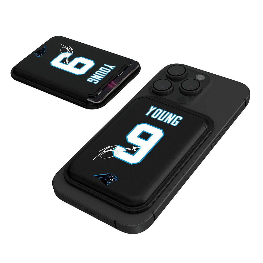 Keyscaper Bryce Young Black Carolina Panthers Magnetic Credit Card Wallet
