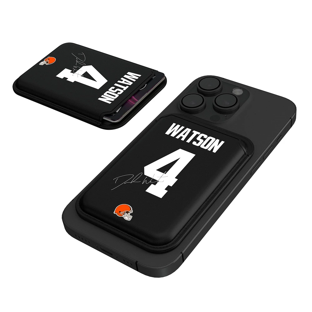 Keyscaper Deshaun Watson Black Cleveland Browns Magnetic Credit Card Wallet
