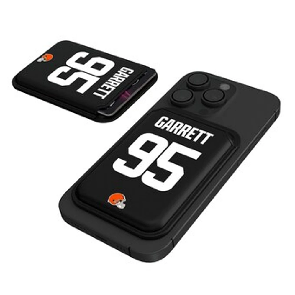 Keyscaper Myles Garrett Black Cleveland Browns Magnetic Credit Card Wallet