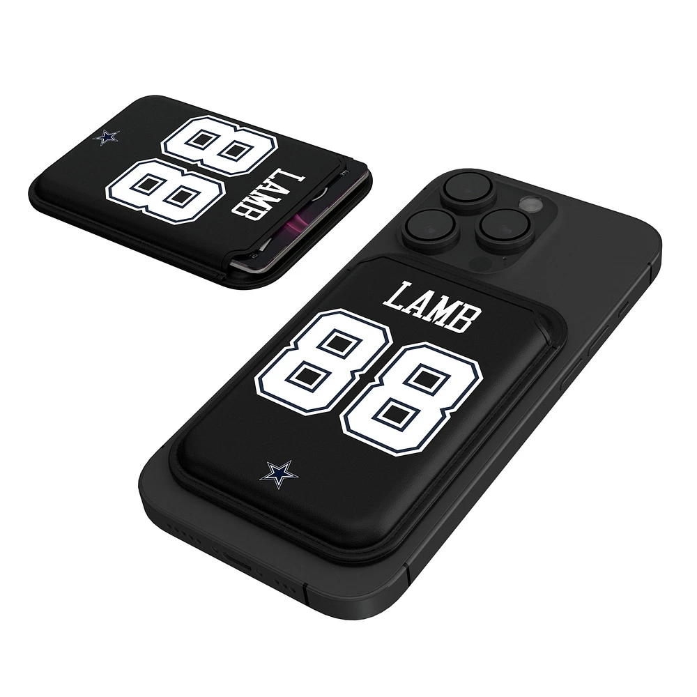 Keyscaper CeeDee Lamb Black Dallas Cowboys Magnetic Credit Card Wallet