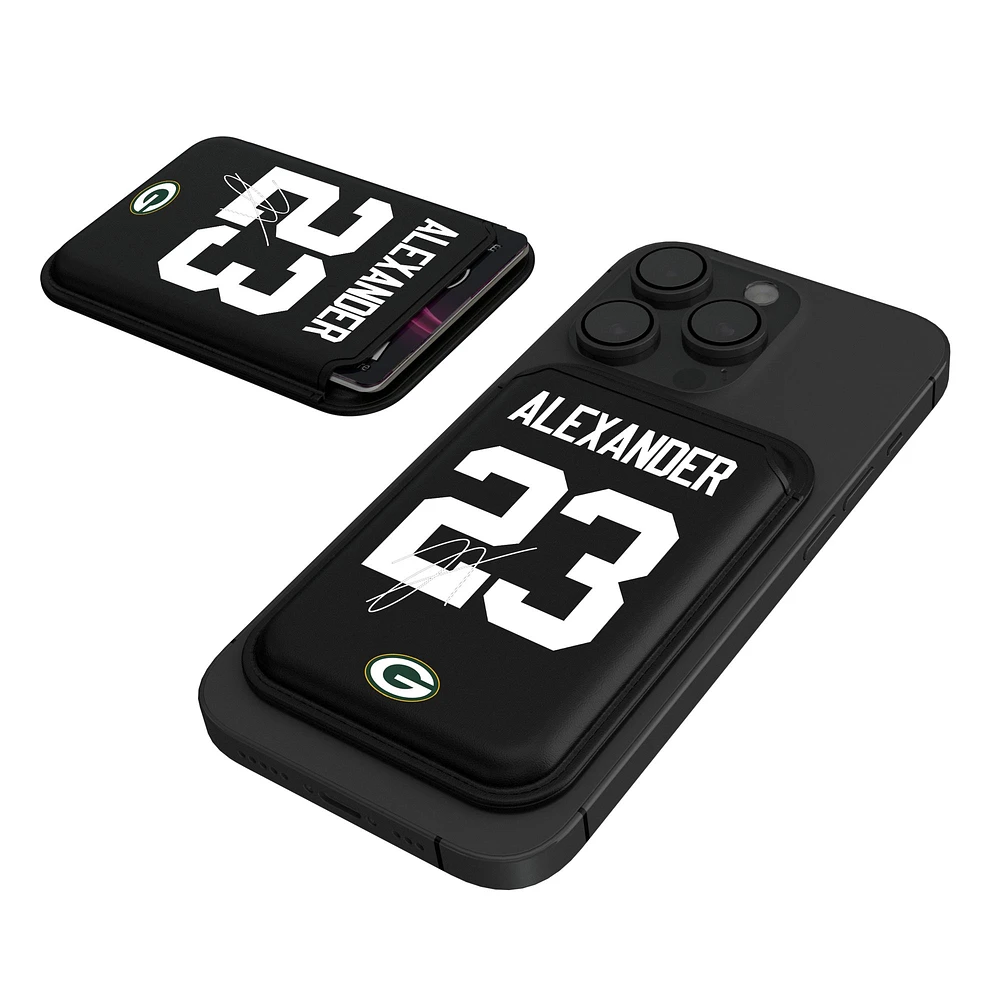 Keyscaper Jaire Alexander Black Green Bay Packers Magnetic Credit Card Wallet