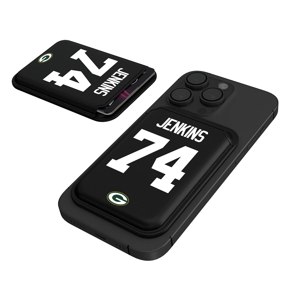 Keyscaper Elgton Jenkins Black Green Bay Packers Magnetic Credit Card Wallet