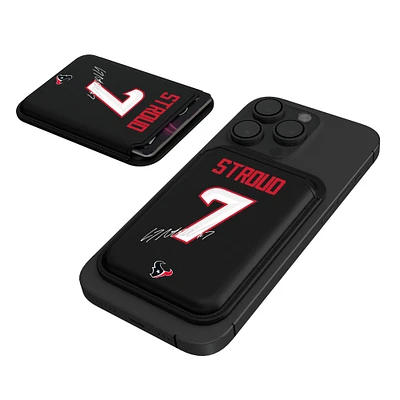 Keyscaper C.J. Stroud Black Houston Texans Magnetic Credit Card Wallet