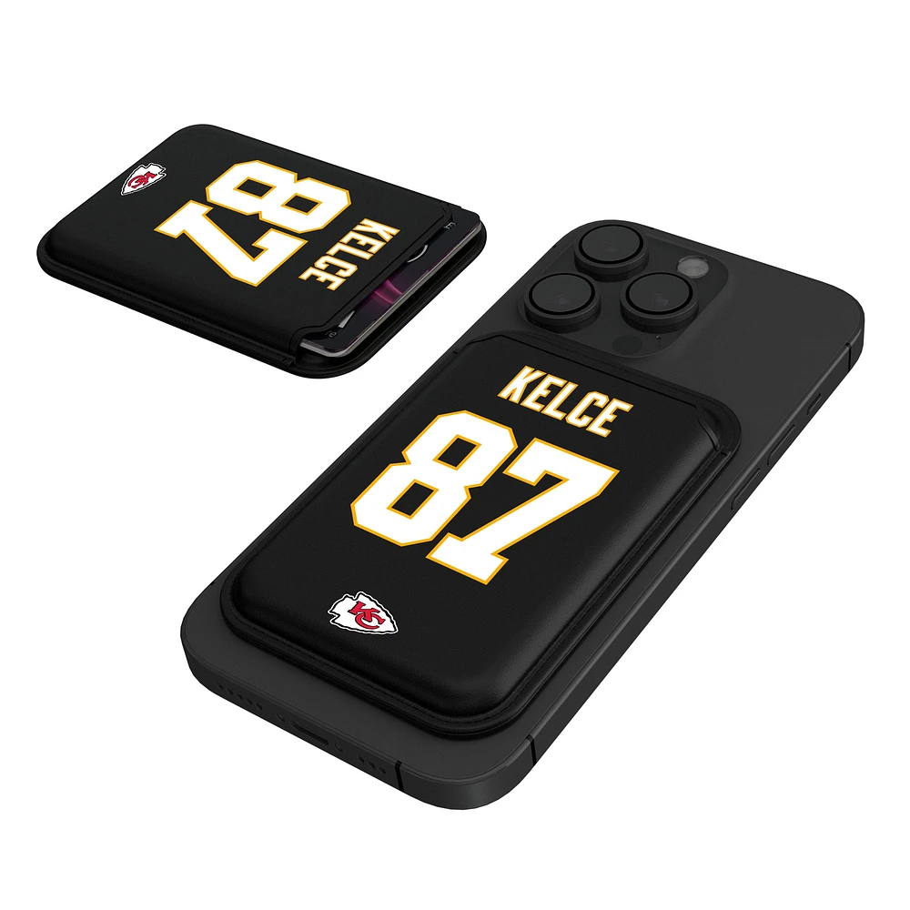 Keyscaper Travis Kelce Black Kansas City Chiefs Magnetic Credit Card Wallet