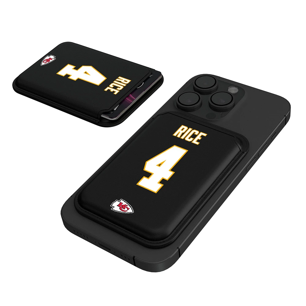 Keyscaper Rashee Rice Black Kansas City Chiefs Magnetic Credit Card Wallet