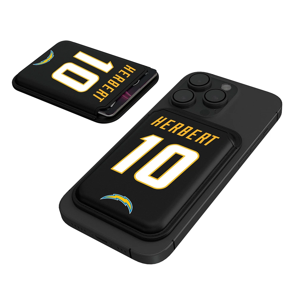 Keyscaper Justin Herbert Black Los Angeles Chargers Magnetic Credit Card Wallet