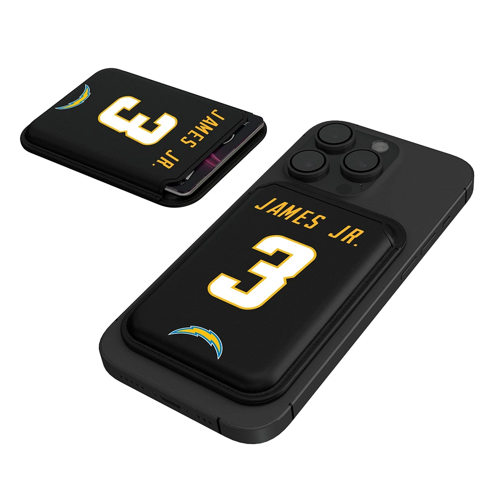 Keyscaper Derwin James Jr. Black Los Angeles Chargers Magnetic Credit Card Wallet