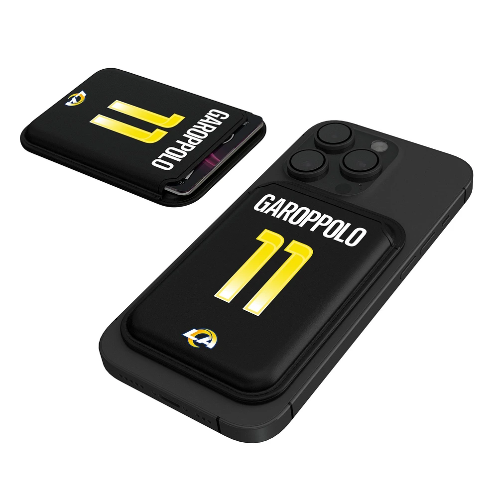 Keyscaper Jimmy Garoppolo Black Los Angeles Rams Magnetic Credit Card Wallet