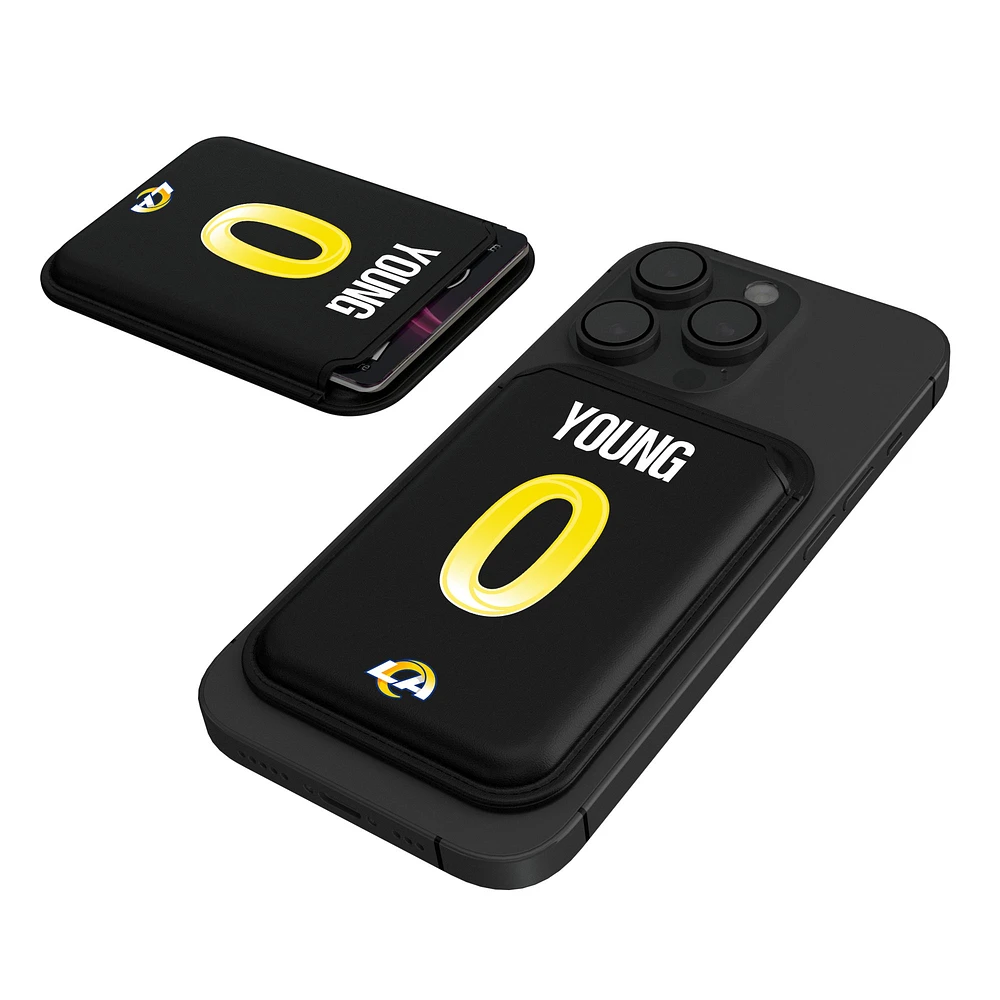 Keyscaper Byron Young Black Los Angeles Rams Magnetic Credit Card Wallet
