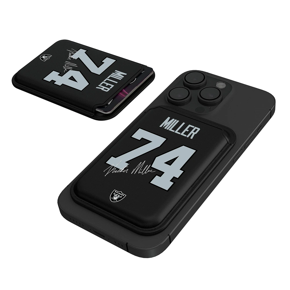 Keyscaper Kolton Miller Black Las Vegas Raiders Magnetic Credit Card Wallet