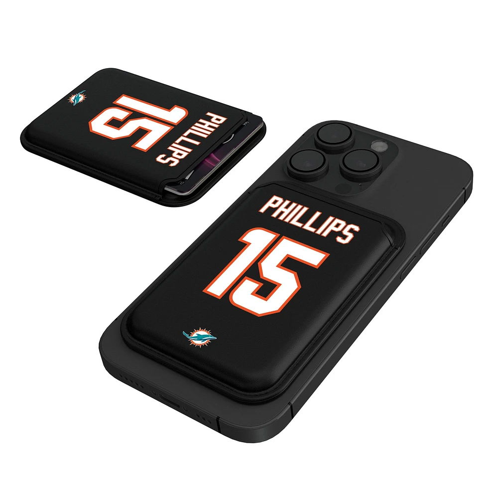 Keyscaper Jaelan Phillips Black Miami Dolphins Magnetic Credit Card Wallet