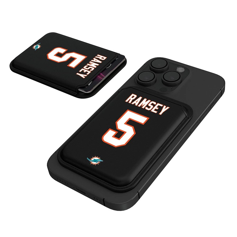 Keyscaper Jalen Ramsey Black Miami Dolphins Magnetic Credit Card Wallet