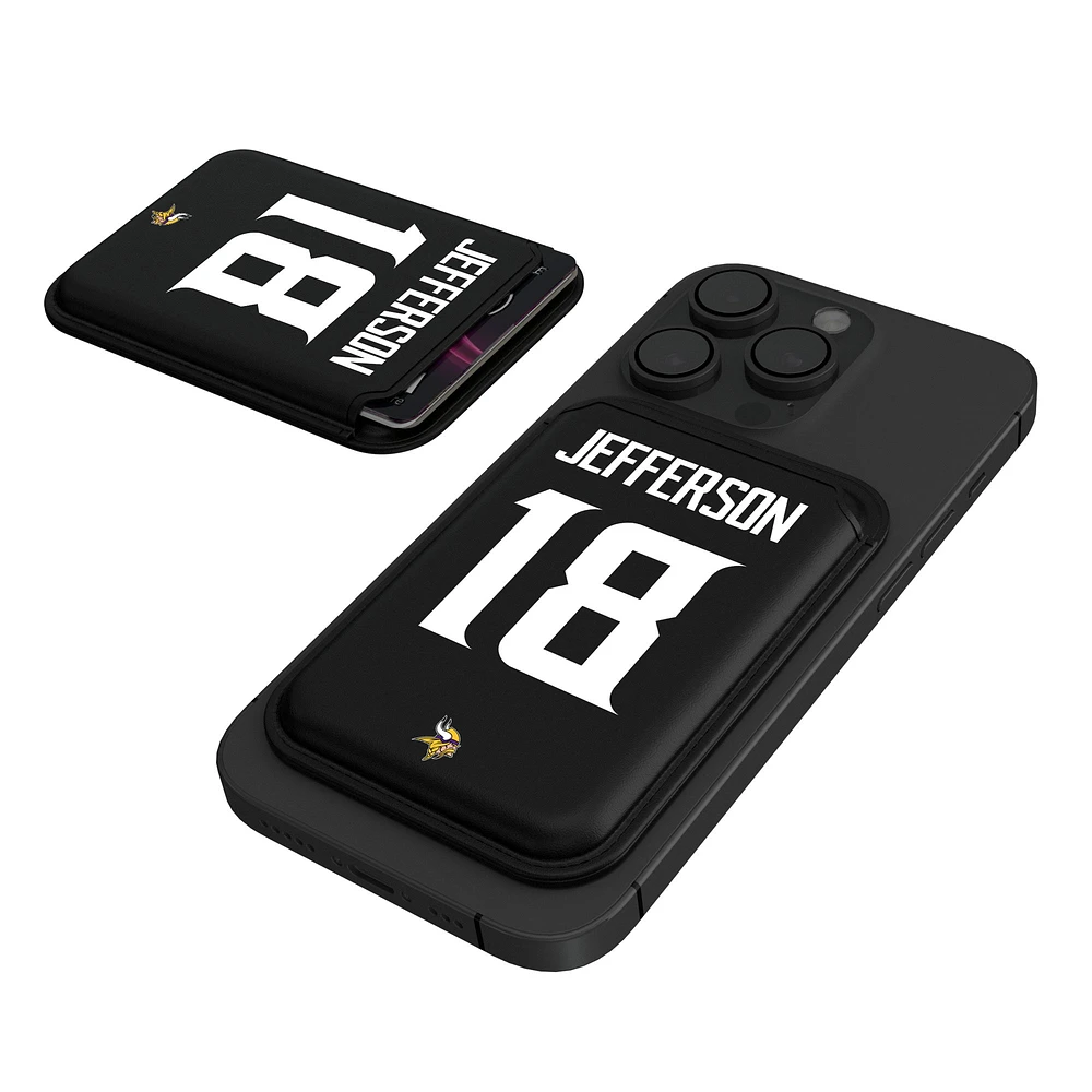 Keyscaper Justin Jefferson Black Minnesota Vikings Magnetic Credit Card Wallet