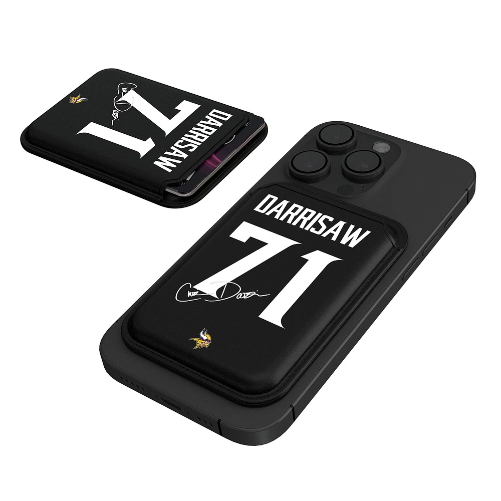 Keyscaper Christian Darrisaw Black Minnesota Vikings Magnetic Credit Card Wallet