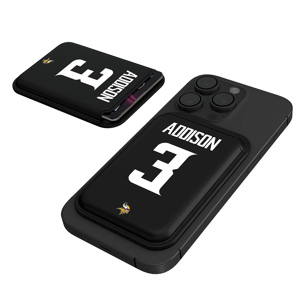 Keyscaper Jordan Addison Black Minnesota Vikings Magnetic Credit Card Wallet