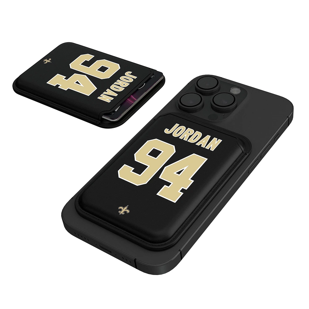 Keyscaper Cameron Jordan Black New Orleans Saints Magnetic Credit Card Wallet