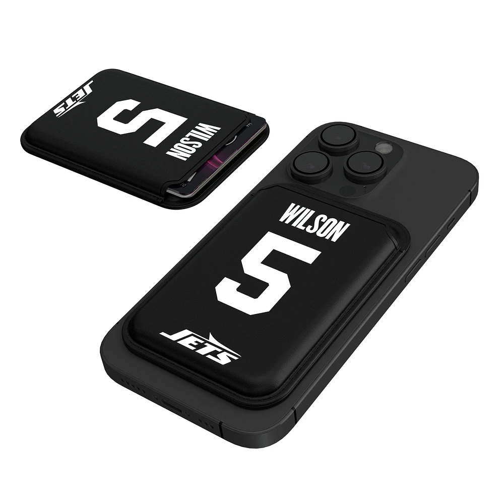 Keyscaper Garrett Wilson Black New York Jets Magnetic Credit Card Wallet