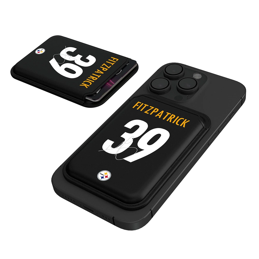 Keyscaper Minkah Fitzpatrick Black Pittsburgh Steelers Magnetic Credit Card Wallet